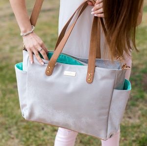 Gray Microsuede Tote Bag | Aquila by White Elm